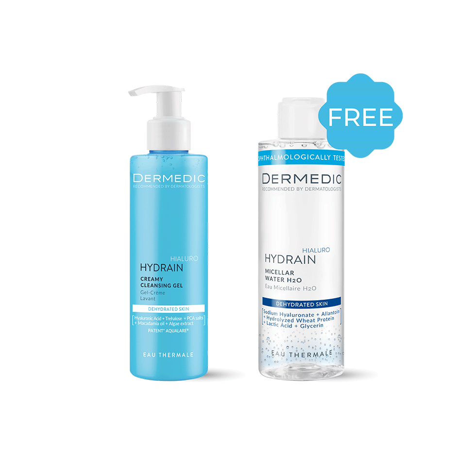 DERMEDIC HYDRAIN3-Creamy Cleansing Gel 200ML + Micellar Water free