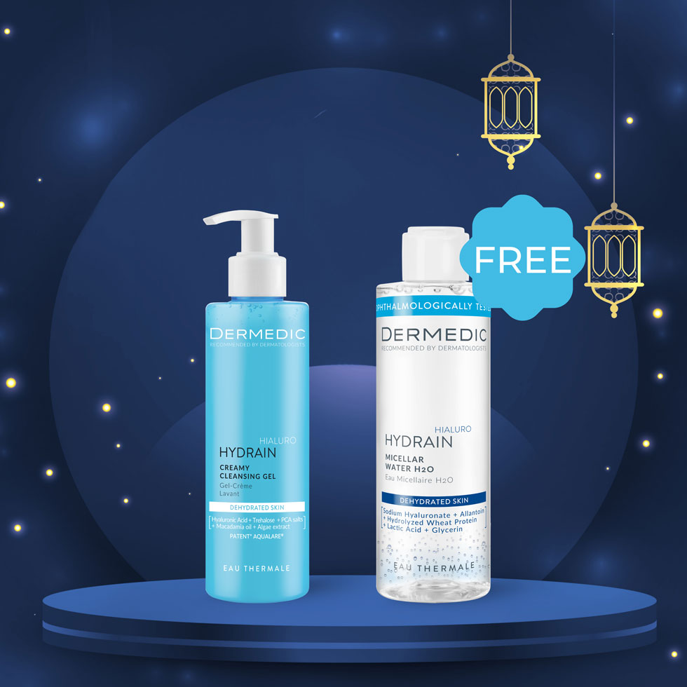DERMEDIC HYDRAIN3-Creamy Cleansing Gel 200ML + Micellar Water free