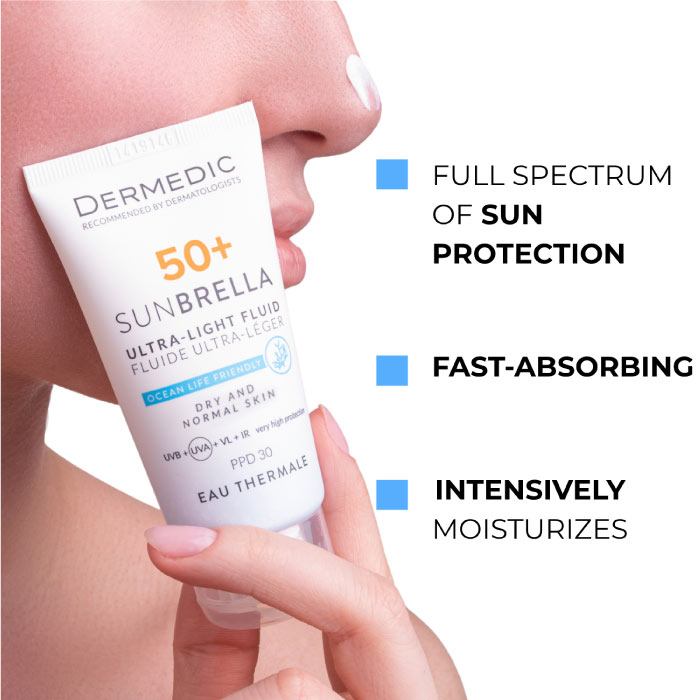 DERMEDIC SUNBRELLA Ultra-Light Fluid SPF 50 + Dry & Normal Skin 40ML BUY 1 GET 1 FREE
