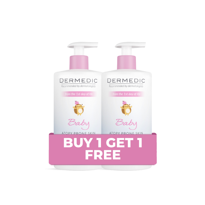DERMEDIC LINUM-Baby Cleansing gel for Body and hair from first Day of life 500ML BUY 1 GET 1 FREE