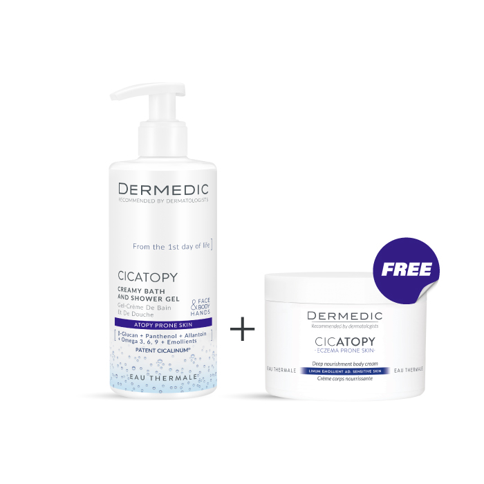 DERMEDIC CICATOPY-Creamy Bath And Shower Gel 300ML  + Deep Nourishment Body Cream 225ML FOR FREE