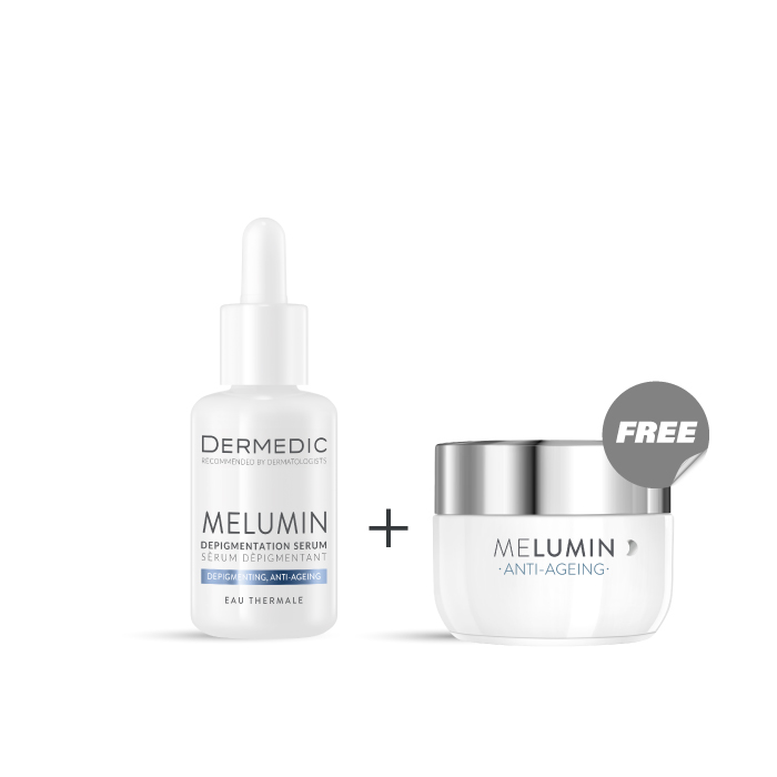 DERMEDIC MELUMIN Depigmentation Serum 30ML + Anti-Dark Spots Concentrated Night Cream 50ML FOR FREE
