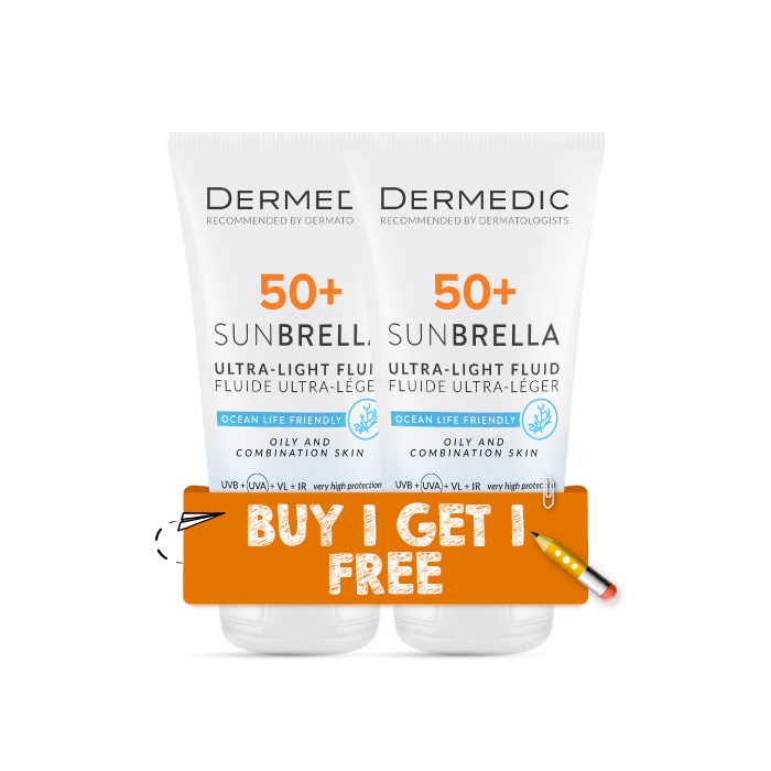 DERMEDIC SUNBRELLA Ultra-Light Fluid SPF 50 + Oily & Combination Skin 40ML BUY 1 GET 1 FREE