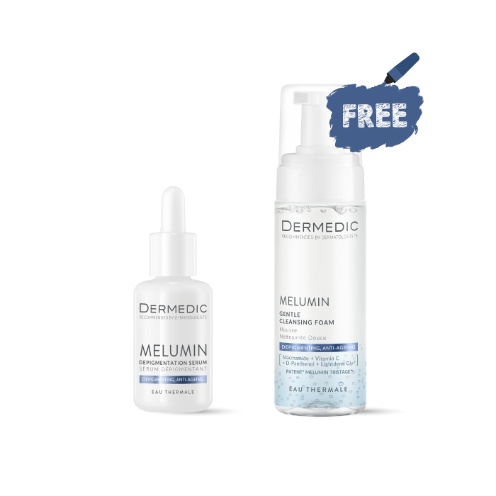 DERMEDIC MELUMIN Depigmentation Serum 30ML + Gentle Cleansing Foam 170ML FOR FREE