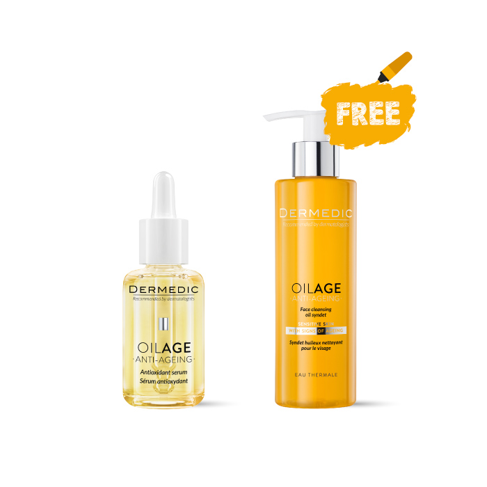 DERMEDIC OILAGE Antioxidant Serum 30ML + Face Cleansing Oil Syndet 200ML FOR FREE