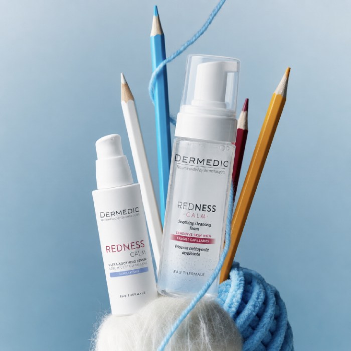 DERMEDIC REDNESS-Ultra-Soothing Serum 30ML +Soothing Cleansing Foam 170ML FOR FREE