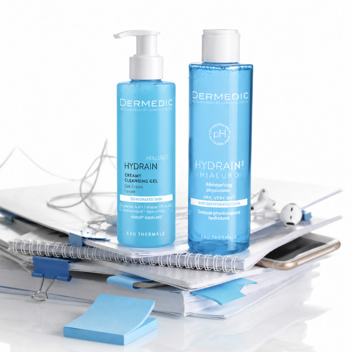 DERMEDIC HYDRAIN3-Creamy Cleansing Gel 200ML + Moisturising Physiotoner 200ml FOR FREE
