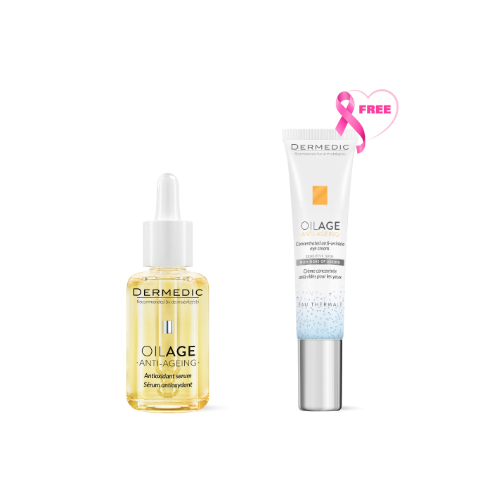 DERMEDIC OILAGE Antioxidant Serum 30ML + Concentrated Anti-Wrinkle Eye Cream 15ML FOR FREE