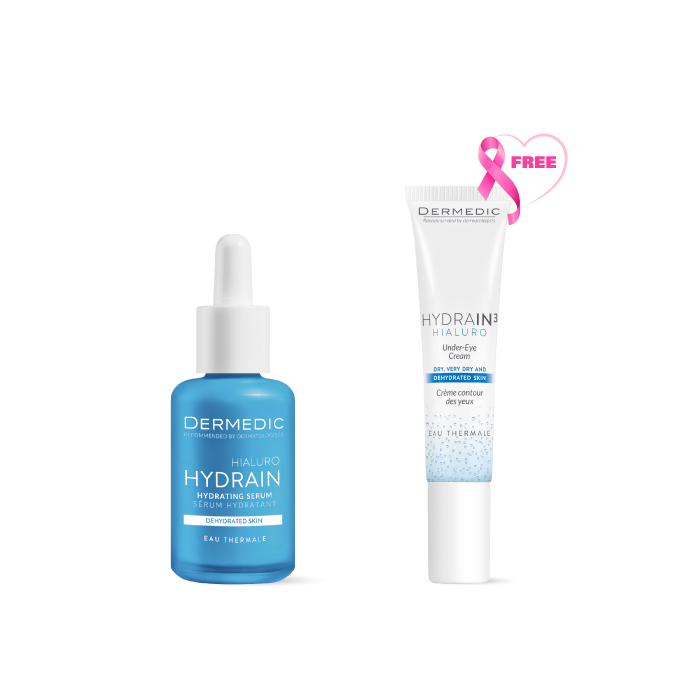 DERMEDIC HYDRAIN-Hydrating Serum 30ML + Under Eye Cream 15ML FOR FREE